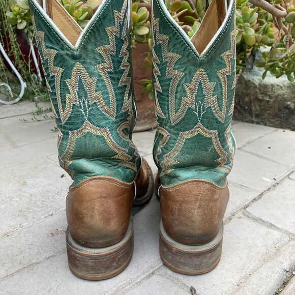 Justin women’s cowboy boots teal green size 9.5 - Picture 5 of 8